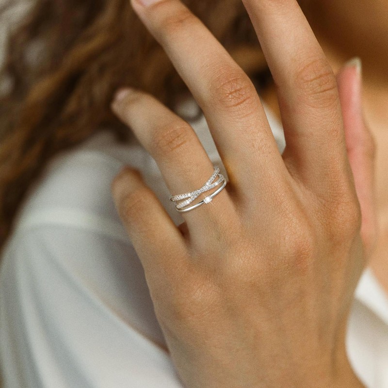 Sargetou 14K Sterling Silver Plated Rings for Women Non Tarnish,Open