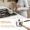 GREATLINK Small Sauce Pan with Lid and Wooden Handle for