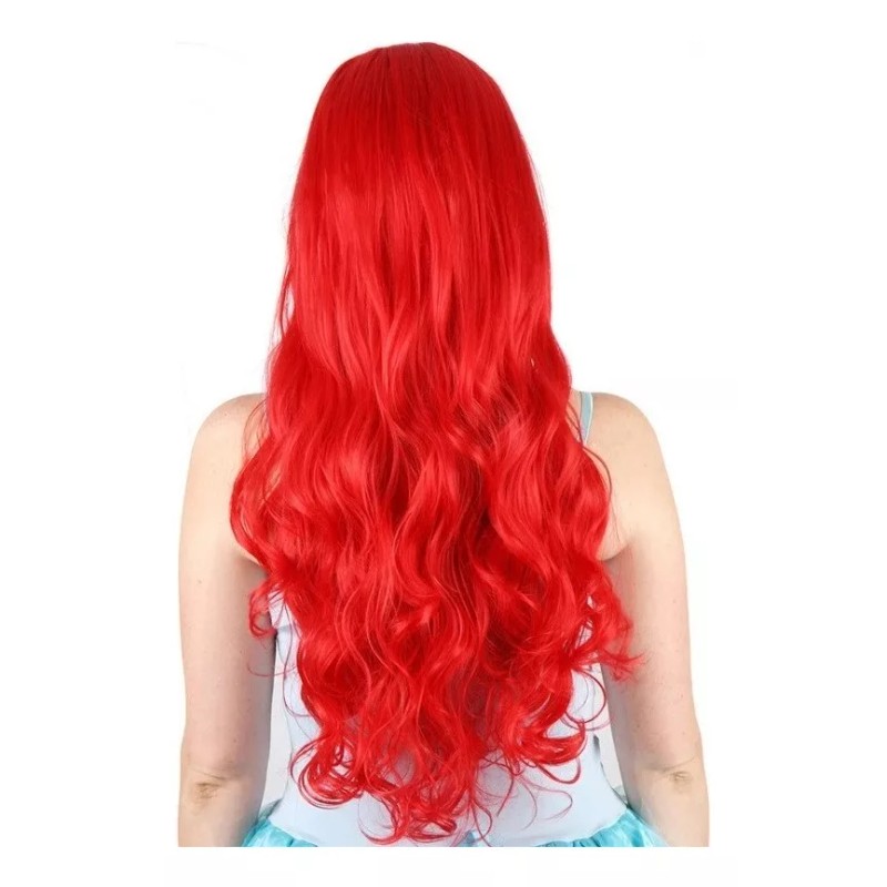 generic A Peluca De Cosplay Rizada Larga Roja Ariel Sirenita