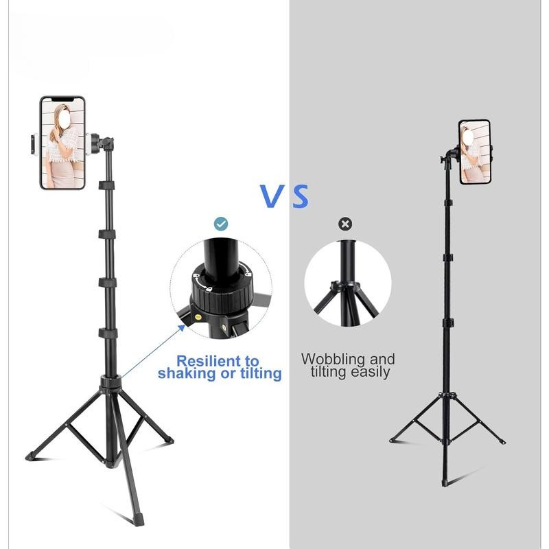 67" Phone-Tripod, Extendable Cell Phone Tripod Stand & Selfie Stick