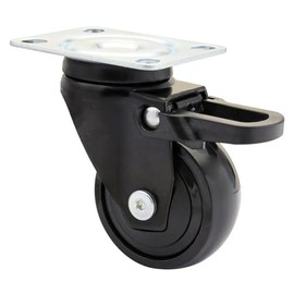 Wagner Design 01235201 3C Swivel Castor / Apparatus Castor / Furniture Castor / Soft Tread Diameter 50 mm Total Lock Ball Bearings Load Capacity 50 kg Black