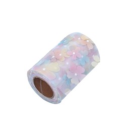 6cm*10 Yards Flower Lace Trim, Embroidered Lace Fabric, Flower Tulle Mesh Fabric for DIY Crafts Bows Gift Wrapping, Gradient Yellow