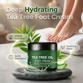 Crema Para Pies Con Aceite De Árbol De Té, Nueva Crema Hidratante Para Pies 2026 Para Talones Y Pies Secos Y Agrietados, Suaviza Y Renueva Pies Secos 