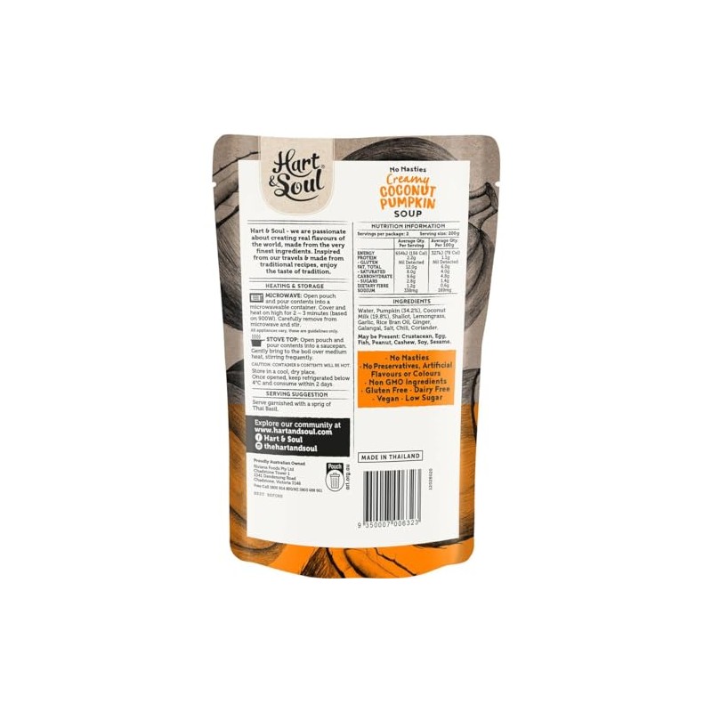 Hart and Soul All Natural Coconut Pumpkin Soup 400 g