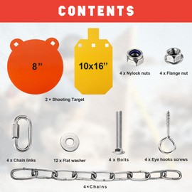 Jenaai AR500 Steel Target with Gong Mounting Kit Steel Hostage Reactive Shooting Thick Armored Torso Target for Outdoor Range Shooting Practice Neon Color(8" and 10" X 16",Round and Square)