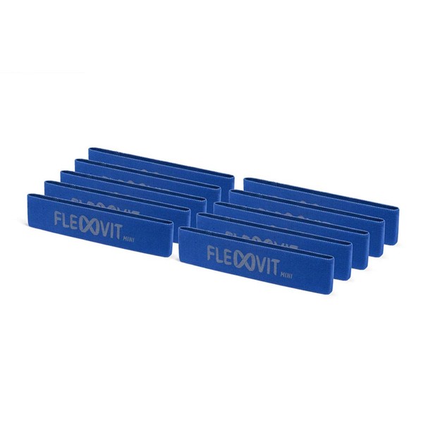 FLEXVIT Mini Fitness Band Set of 10 Power (Blue) -