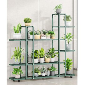 Plant Stand, Corner Tiered Flower Plants Shelf Stand, Tall Plant Stand Indoor With Wheels, Multi-Tier Planter Pot Holder Flower Stand for Living Room Balcony Garden
