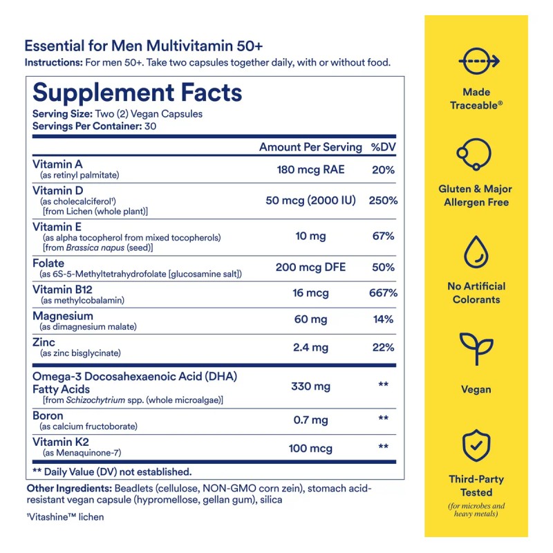 Multivitaminas Ritual Para Hombres 50+ 60 Cápsulas Veganas