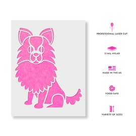Cartoon Pomeranian Stencil - Dog Craft, Ideal for Creating Canine-Inspired Dog Decor, Dog Stencil