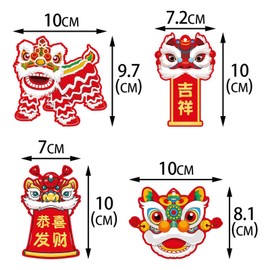 20PCS Chinese New Year Decorations 2025 Lunar Dragon Chinese Couplets Spring Festival Banner Party Lion Pendant for Good Luck Wealth Fortune Success Car Hanging Ornament Celling Home Office Bedroom