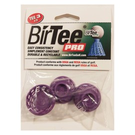 BirTee Pro Golf Tees - Size #3 (3/4") Individual Size Pack - 3 Tees Per Pack. Winter/Mat/Simulator Tees (Purple)