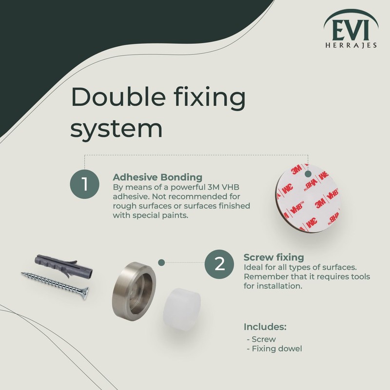 EVI Herrajes | Door Stop | 0.94" x 0.55" |