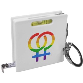 Azeeda 'Lesbian Symbol' Keyring Tape Measure/Spirit Level Tool (KM00014488)