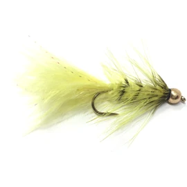 Feeder Creek - Moscas para pesca de trucha, lubina y salmón, 12 unidades, hechas a mano, para pesca de agua dulce en varios patrones/colores (12, amarillo)
