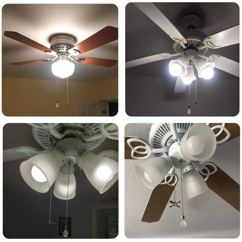 SmoTecQ Ceiling Fan Pull Chain Extender with Decorative Frosted Glass