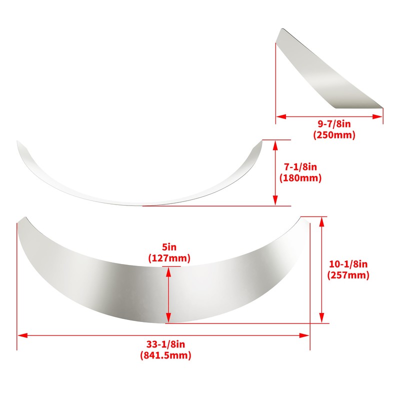 KUAFU Universal Steel Fender Flares 2" Wide, Front & Rear