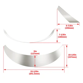 KUAFU Universal Steel Fender Flares 2" Wide, Front & Rear Wide Body Kit Flexible Wheel Arches Edge Trim Protector 4-Piece Set