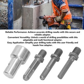 Auger Drill Adapter, Carbon Steel Garden Auger Drill Adapter Round Shank Thread Keyless Drill Chuck Adapter for Impact Driver, Drive Hammer Drill, SDS Plus, Concrete Drill