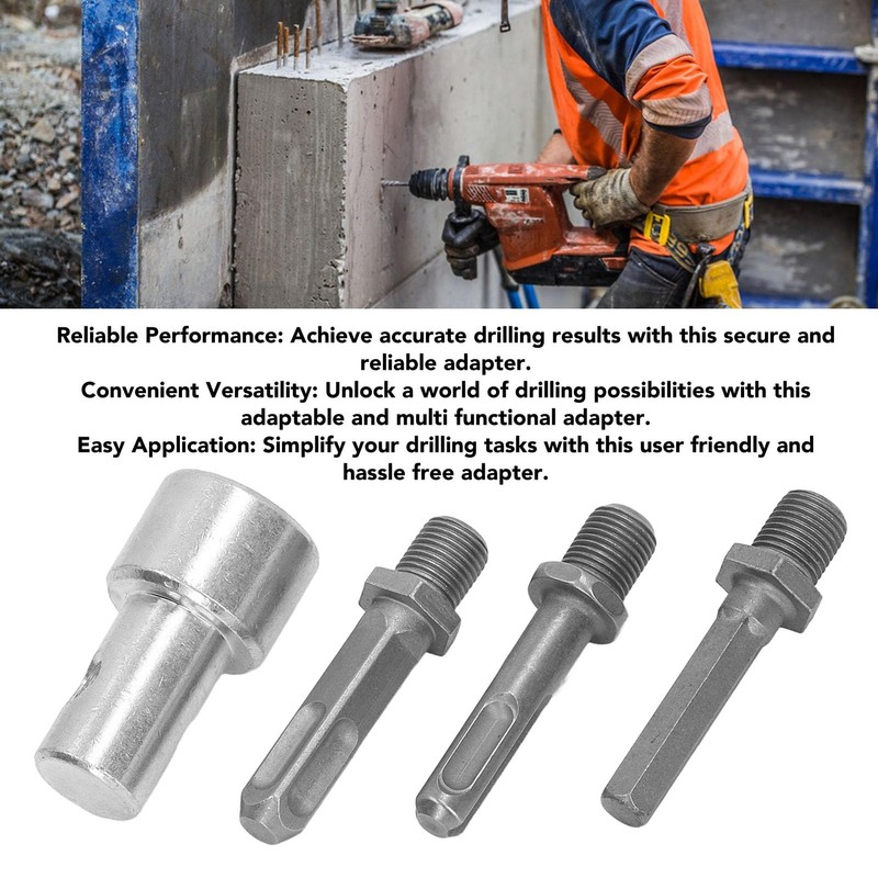 Auger Drill Adapter, Carbon Steel Garden Auger Drill Adapter Round