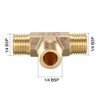 sourcing map Brass Tee Pipe Fitting 1/4 BSP Male Thread