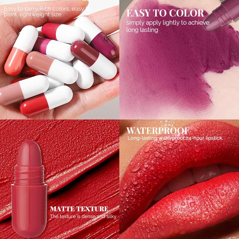 Mini Lápiz Labial - 18 Colores en Barra de Labios