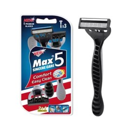 Generic Max A Series Premium 5 Blades Sincere Care Comfort Easy Clean Razor Blades for Men Shaving. 5 Layer Floating Blades with Pivoting Design Head for Directional Shaving. 3 Pack.
