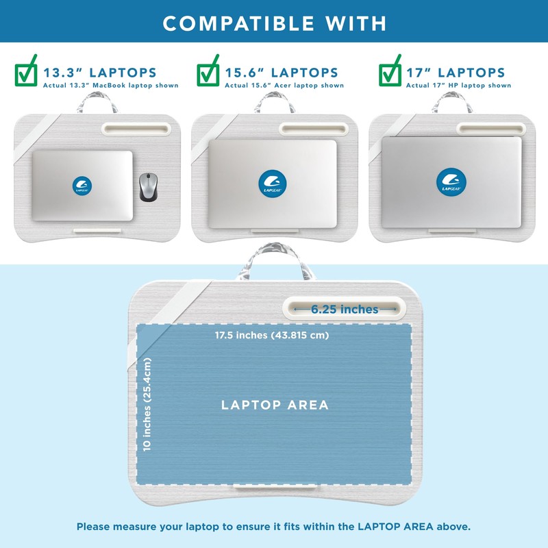 LAPGEAR XL Designer Lap Desk with Phone Holder and Device