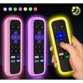 (3Pack) ONEBOM Cover for Roku Remote, Cover for Hisense/TCL Roku TV Steaming Stick/Express Universal Replacement Controller Silicone Sleeve Skin Glow in The Dark[All Can Glow in The Dark]