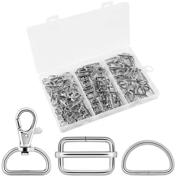 D Rings for Bags 70Pcs 25mm Silver Metal Swivel Keychain