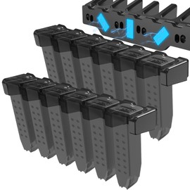 TFNUO 2Pack Magnetic Magazine Mount Holder for Glock 17 19 22 23 26 31 32 33 34 Mags,Pistol Mag Wall Display Storage Organization System,Gun Safe Wall Garage