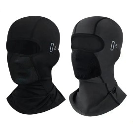 2 Pack Balaclava Negro Unisex Pasamontañas Térmico Uv+ Moto