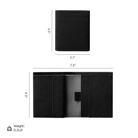 ALPAKA Ark Bifold Coin Wallet Mens Minimalist RFID Blocking Front Pocket Wallet with Magnetic Coin Pouch - Holds 5 Cards Plus Cash - Black Axogrid 210D