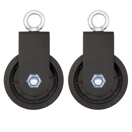 LFJ 90 mm Pulley with U Retaining Bracket, Block Pulleys for Ropes, DIY, Gym, Fitness Equipment, Cable Machine, Wire Rope Pulley
