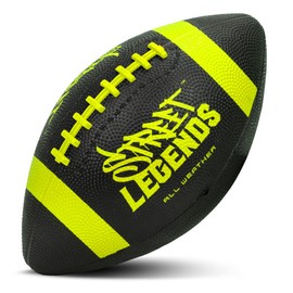 Street Legends Youth Football for Kids: Size 7 Rubber Football for Training, Practicing, Recreational Play- Kids Football (Black/Volt)