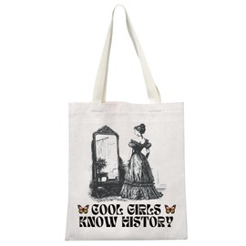 JTOUK History Major Graduation Gift Social Studies Gift Cool Girls Know History Funny History Tote Bag (Know History Tote EU)