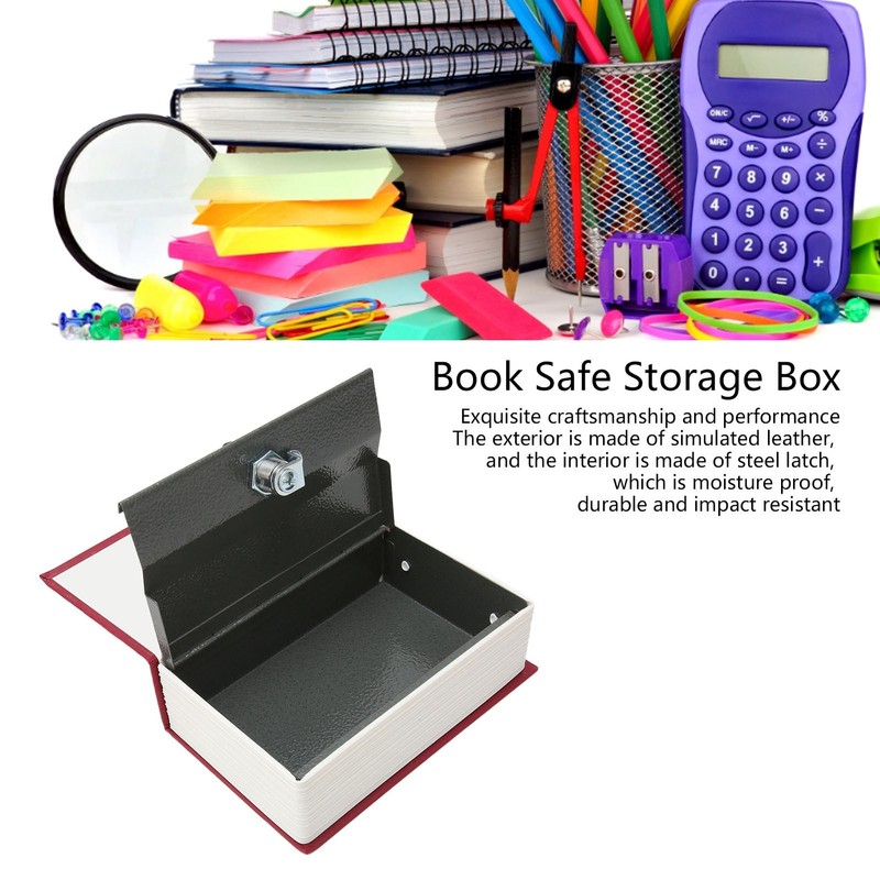 Book Safe Storage Box with Keys Stainless Steel Secret Hidden