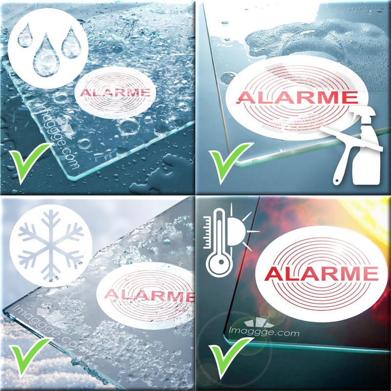 Sticker Lawn Alarm – Quality Outdoor Cover UV,...) – Round