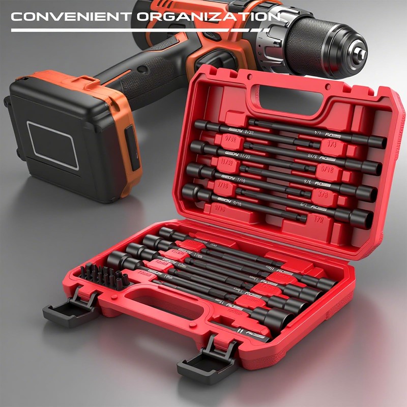 Nut Driver Impact Bit Set - 31-Piece Magnetic Socket Impact