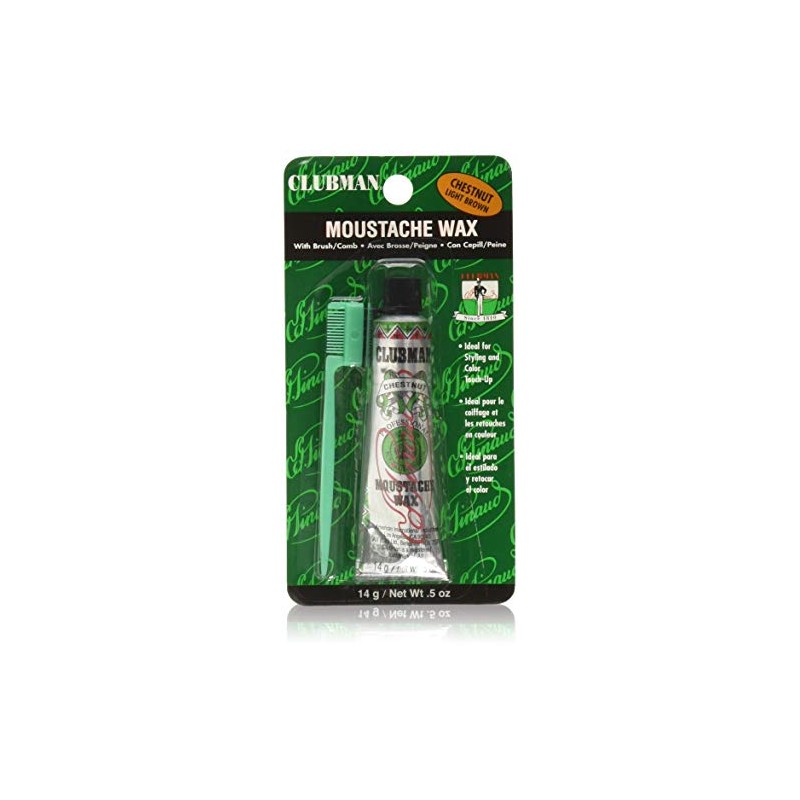 Clubman Pinaud Moustache Wax with Comb Applicator, For Styling &
