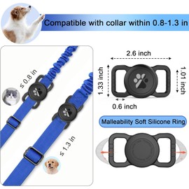 Air tag Dog Collar Holder Waterproof Silicone Full Body Covered Anti-Lost Protective Air Tag Holder for Pet Collar (Military Green)