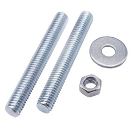 (Pack of 10) Full Thread M8 x 80mm Screw Rods with Hex Nuts and Washers Stud Bar Stud DIN 796-1 (10, M8 x 80mm)