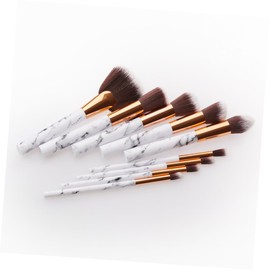 Baluue 3sets Triangle Face Makeup Brush Set Fine Nylon Bristles Marbling Kit Plastic Handle No Separation for Women Daily Professional 9pcs*3