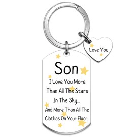Son Gifts from Mom Funny Gift Ideas for Boys Adults Unique Birthday Gifts for Son Christmas Graduation Father Day Gift from Mother Mama Love You Keychain