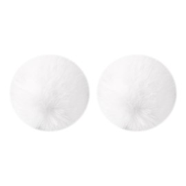 JIHUOO Easter Bunny Tail Plush Bunny Tail Fluffy Pompoms Fancy Dress Animal Tail Rabbit Cosplay Costume Accessories White 2 Pack