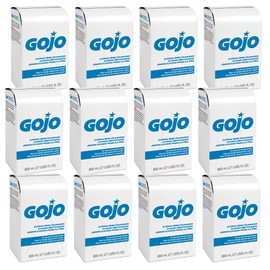 GOJO Lotion Soap Skin Cleanser, 800 mL Lotion Hand Soap Refill for GOJO 800 Series Bag-in-Box Soap Dispenser (Pack of 12) - 9112-12