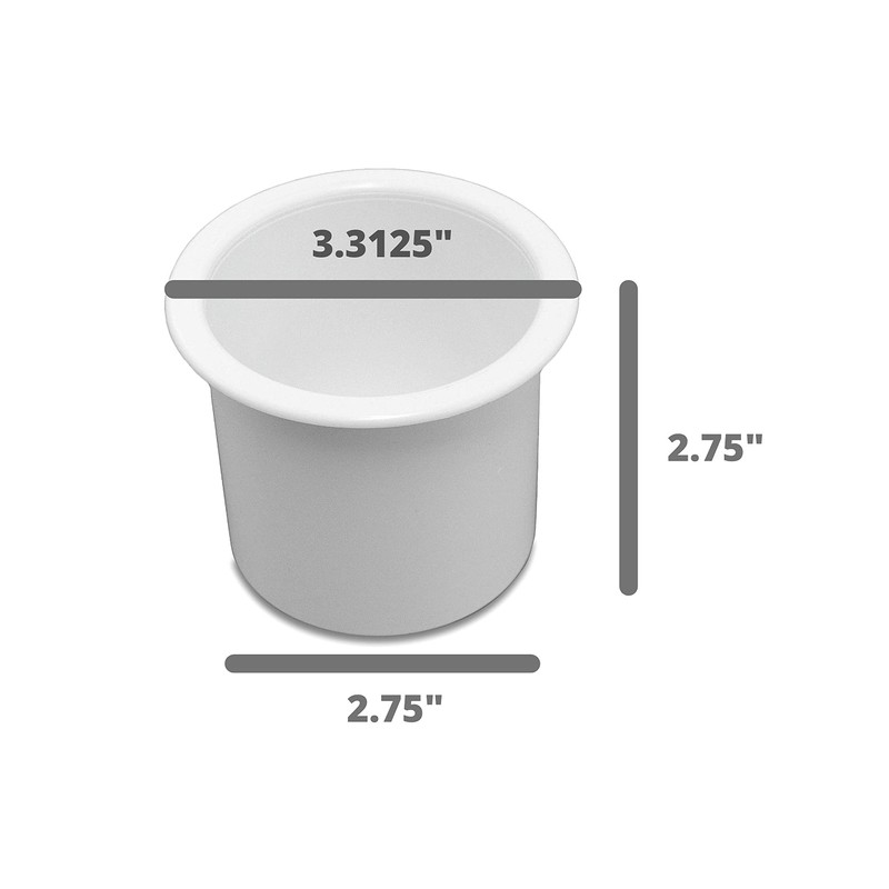 3 Cup Holder Plastic Pocket Recessed Drop in Insert Universal