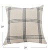 Creative Co-Op Square Plaid Cotton Pillow Cover, Grey, 20" x