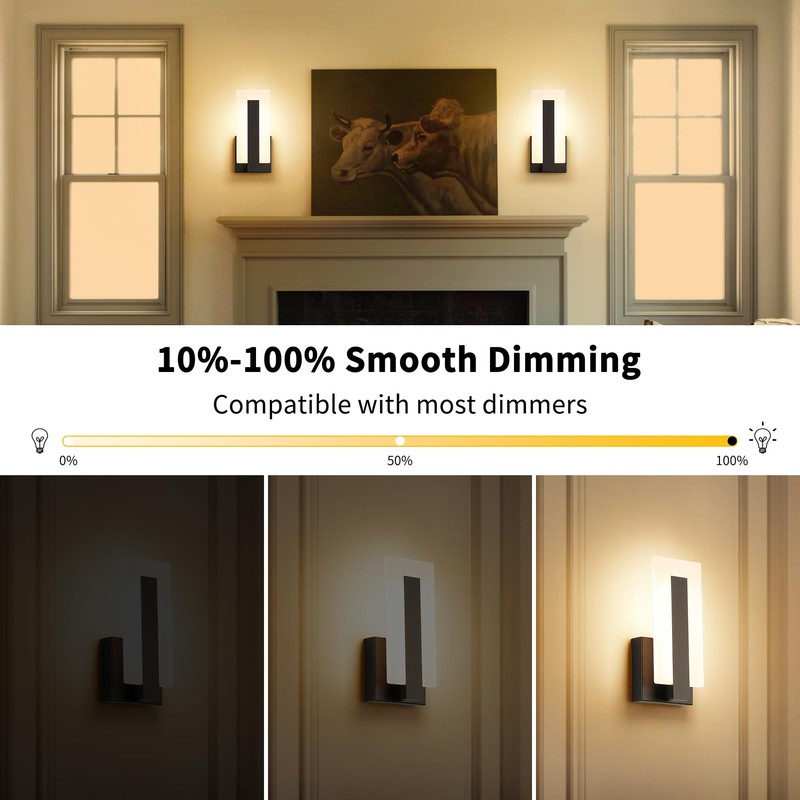 Joosenhouse Modern LED Wall Sconce Dimmable Wall Mounted Lamp Set