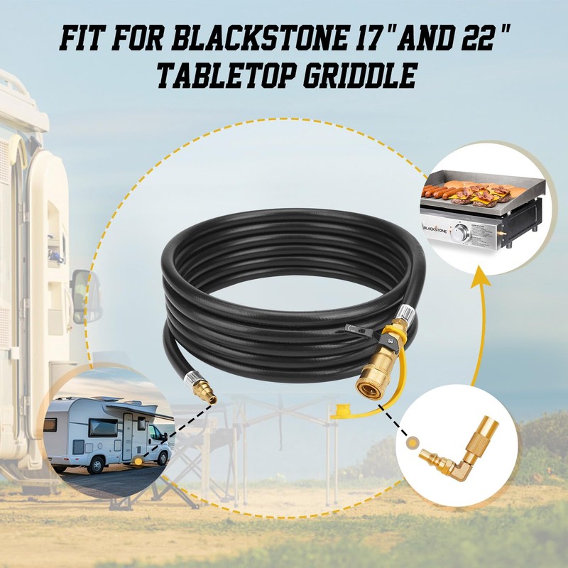 CALPOSE 15FT RV Quick Connect Hose, With Elbow Adapter Fits