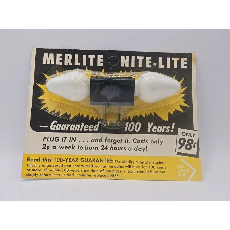 Merlite Vintage New In Package Merlite 100 Year Nite-Lite Plug